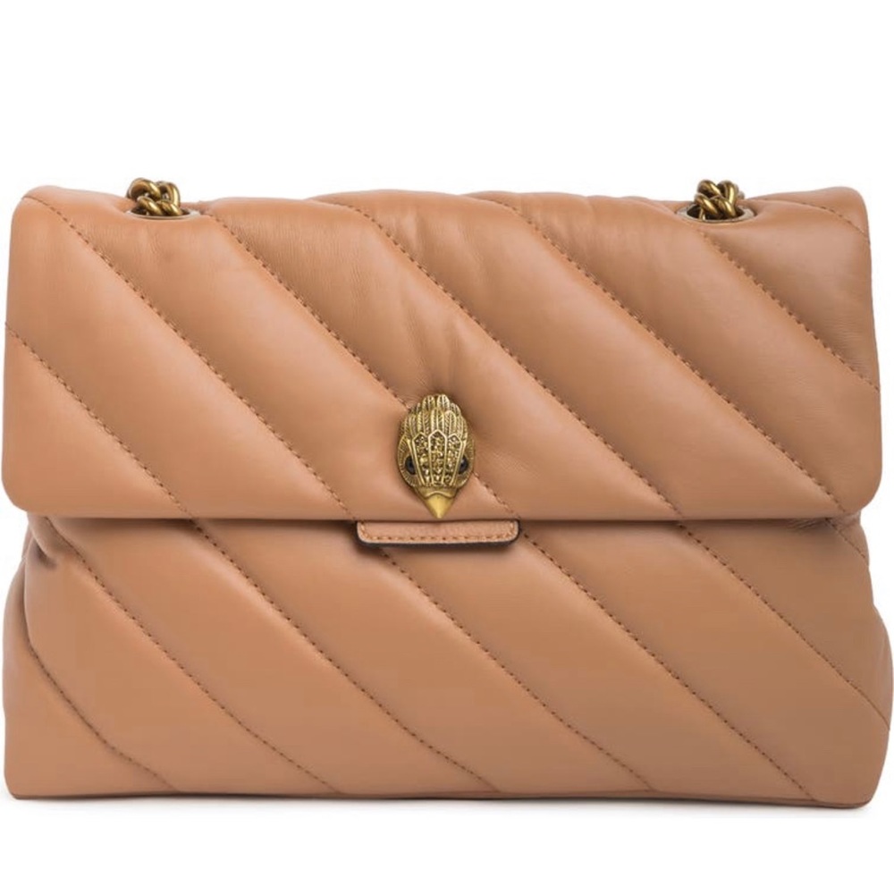 Kurt Geiger London Brown Quilted Leather Shoulder Bag